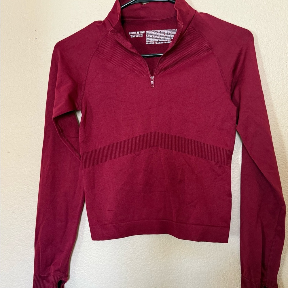 PINK Victoria's Secret Maroon Quarter-Zip top